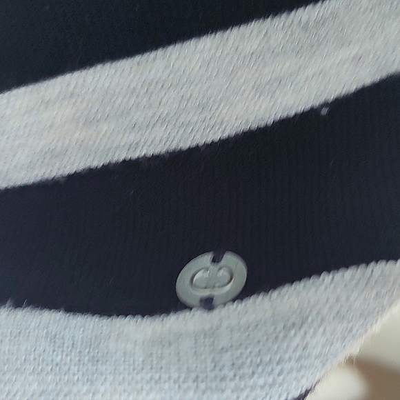 Navy and Gray Stripe Tunic Length Boat Neck Sweater | Size 14 | GERRY WEBER | - Picture 10 of 11